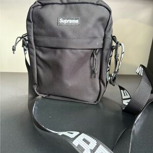 Supreme Black Messenger Bag with Adjustable Strap